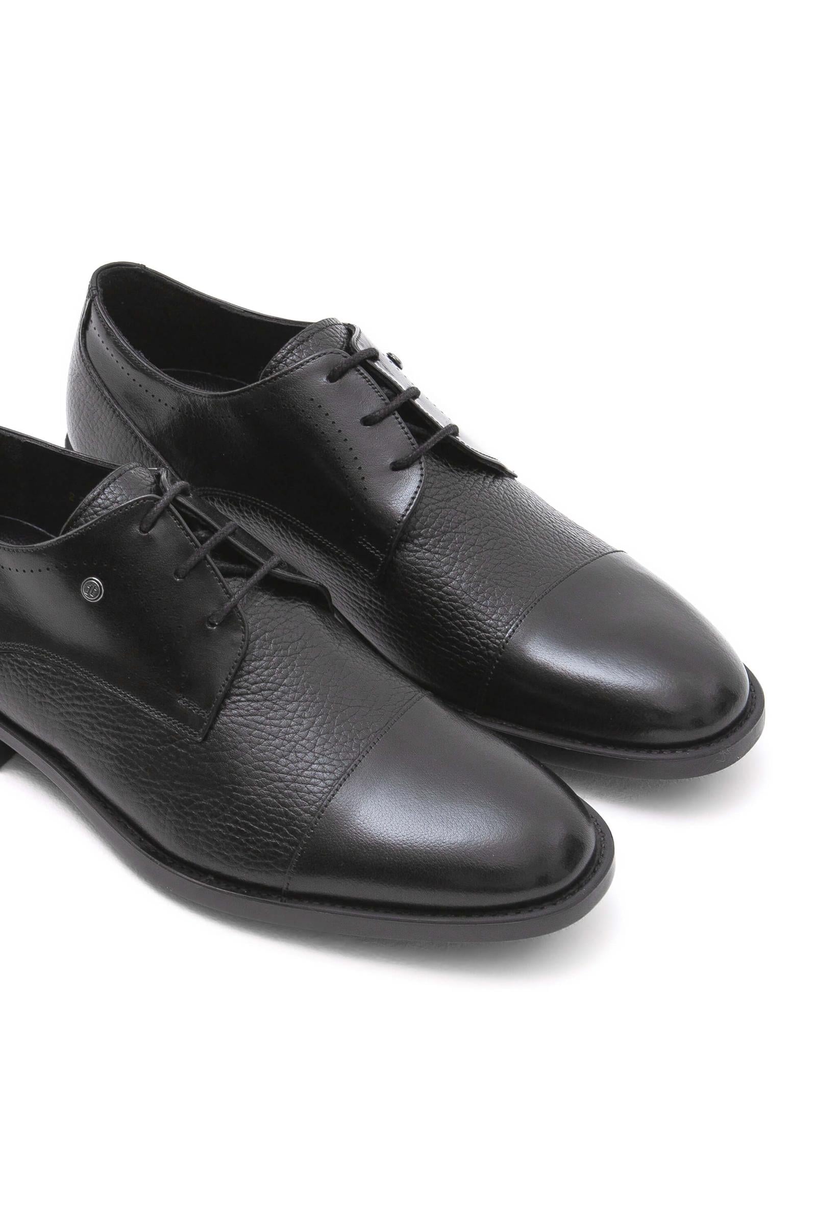  Tamer Tanca Erkek Hakiki Deri Siyah Klasik Ayakkabı