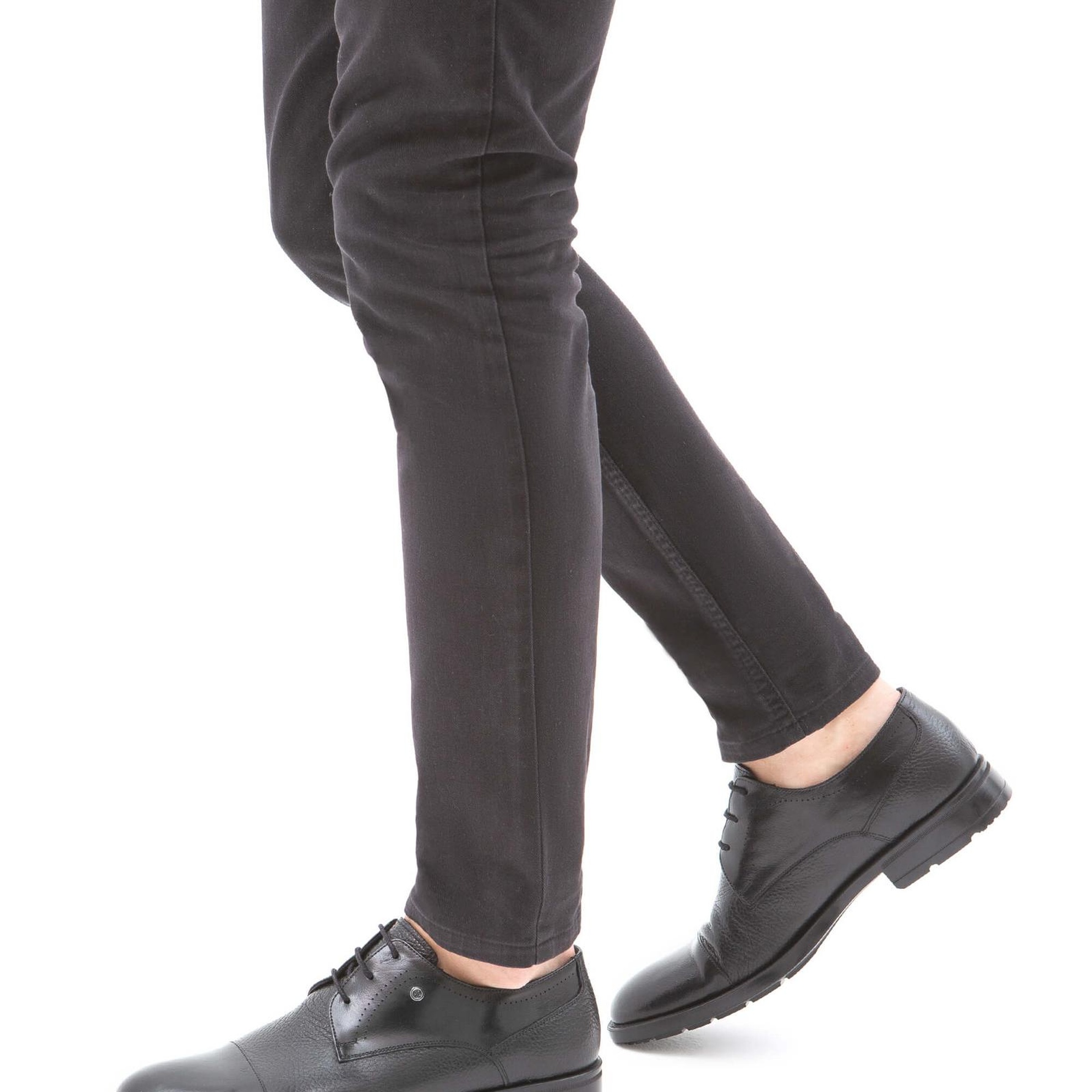 Tamer Tanca Erkek Hakiki Deri Siyah Klasik Ayakkabı