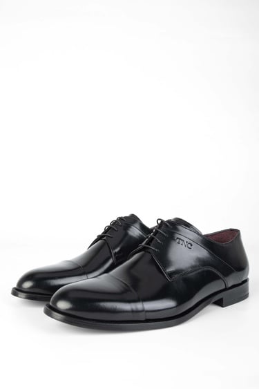  Tamer Tanca Erkek Hakiki Deri Siyah Deri Klasik Ayakkabı