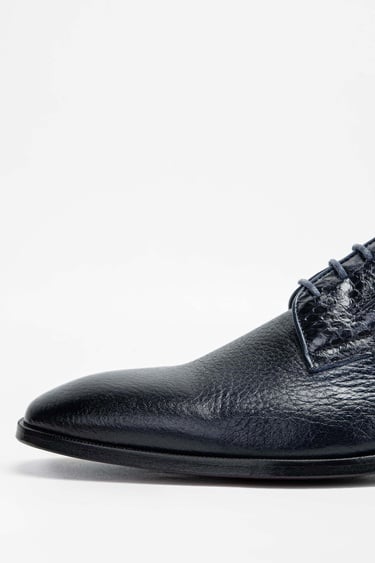  Tamer Tanca Erkek Hakiki Deri Lacivert Klasik Ayakkabı