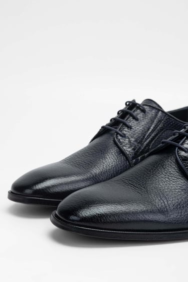  Tamer Tanca Erkek Hakiki Deri Lacivert Klasik Ayakkabı