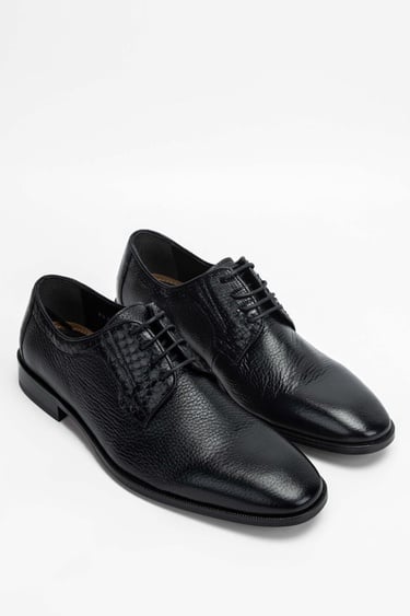  Tamer Tanca Erkek Hakiki Deri Siyah Klasik Ayakkabı