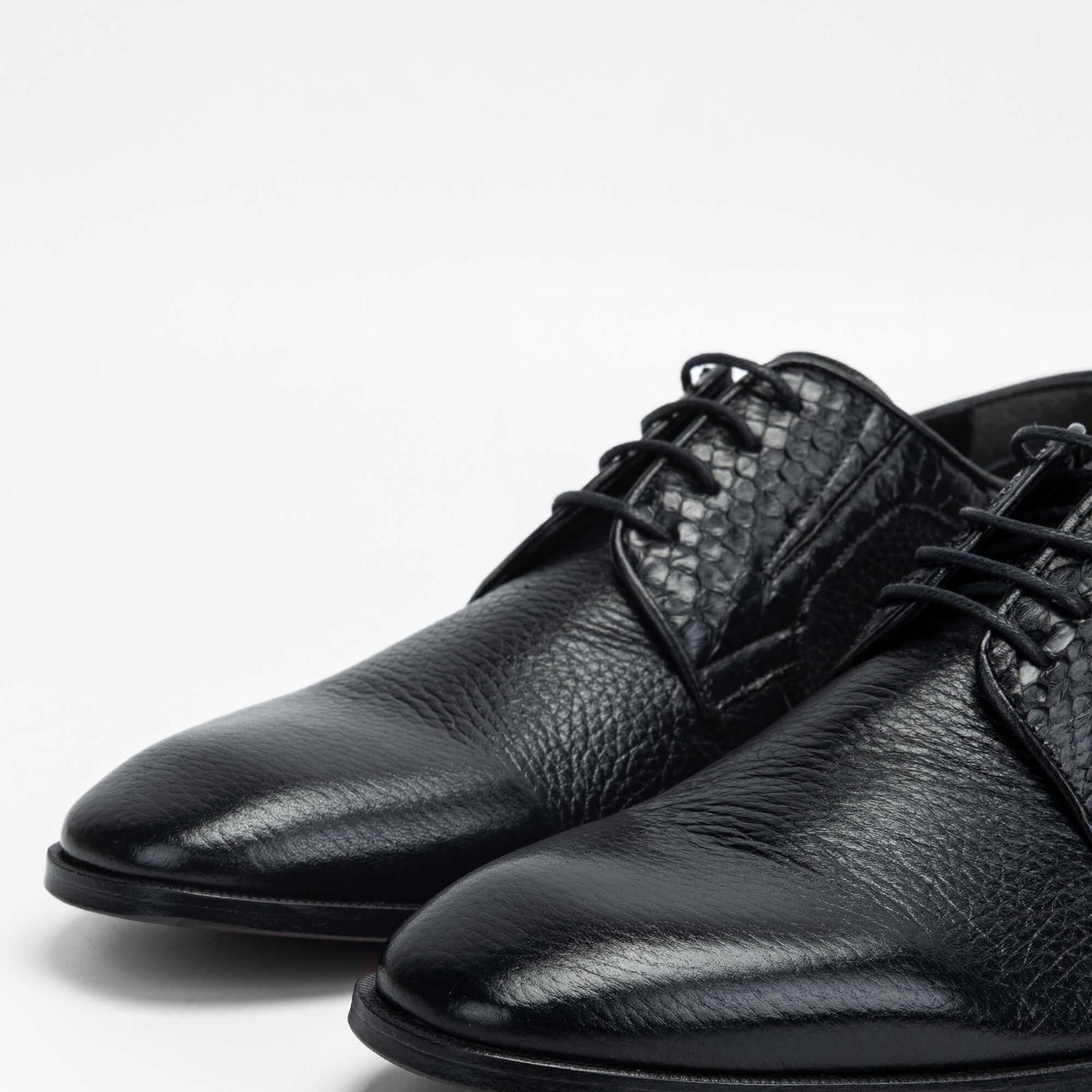 Tamer Tanca Erkek Hakiki Deri Siyah Klasik Ayakkabı