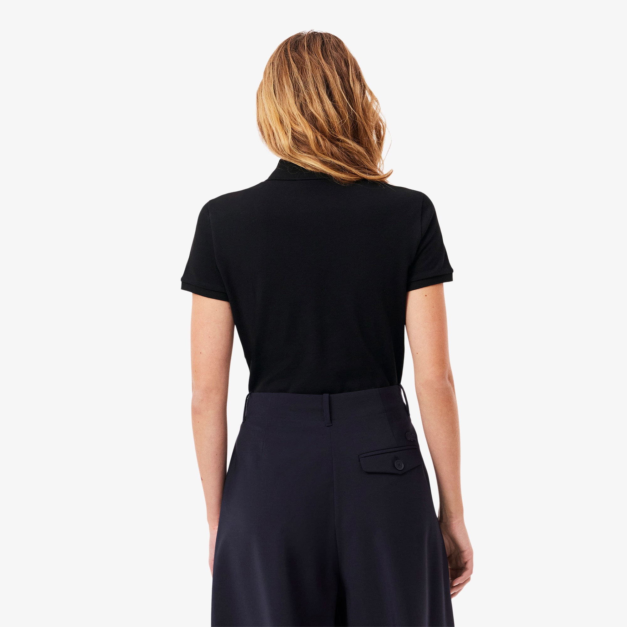 Lacoste L.12.D Kadın Slim Fit Siyah Polo