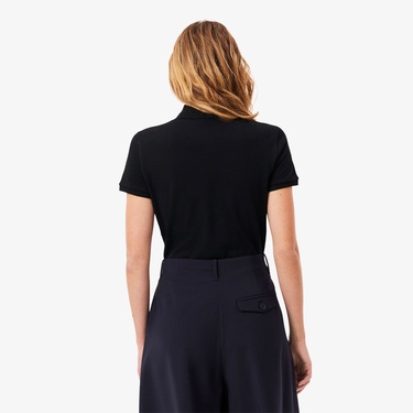  Lacoste L.12.D Kadın Slim Fit Siyah Polo
