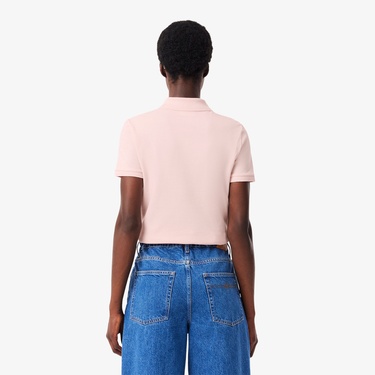  Lacoste L.12.D Kadın Slim Fit Pembe Polo