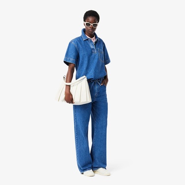  Lacoste L.12.D Kadın Slim Fit Pembe Polo