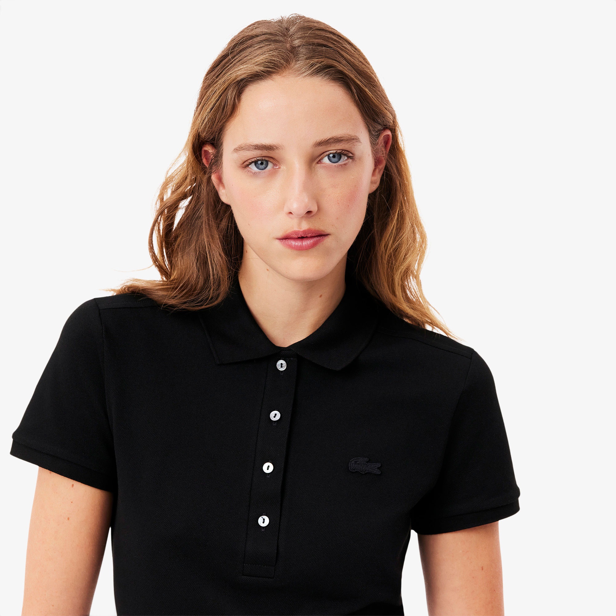 Lacoste L.12.D Kadın Slim Fit Siyah Polo