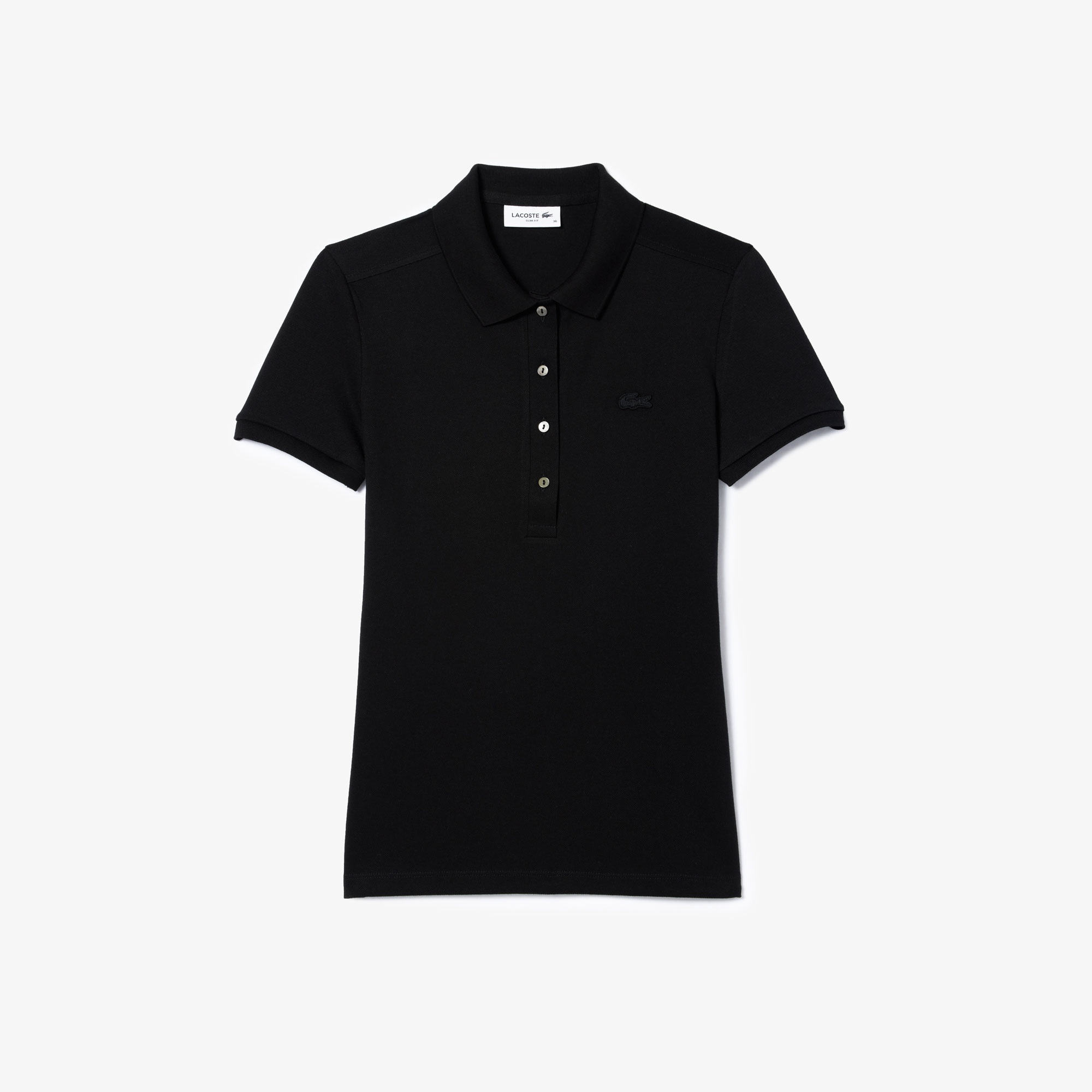 Lacoste L.12.D Kadın Slim Fit Siyah Polo