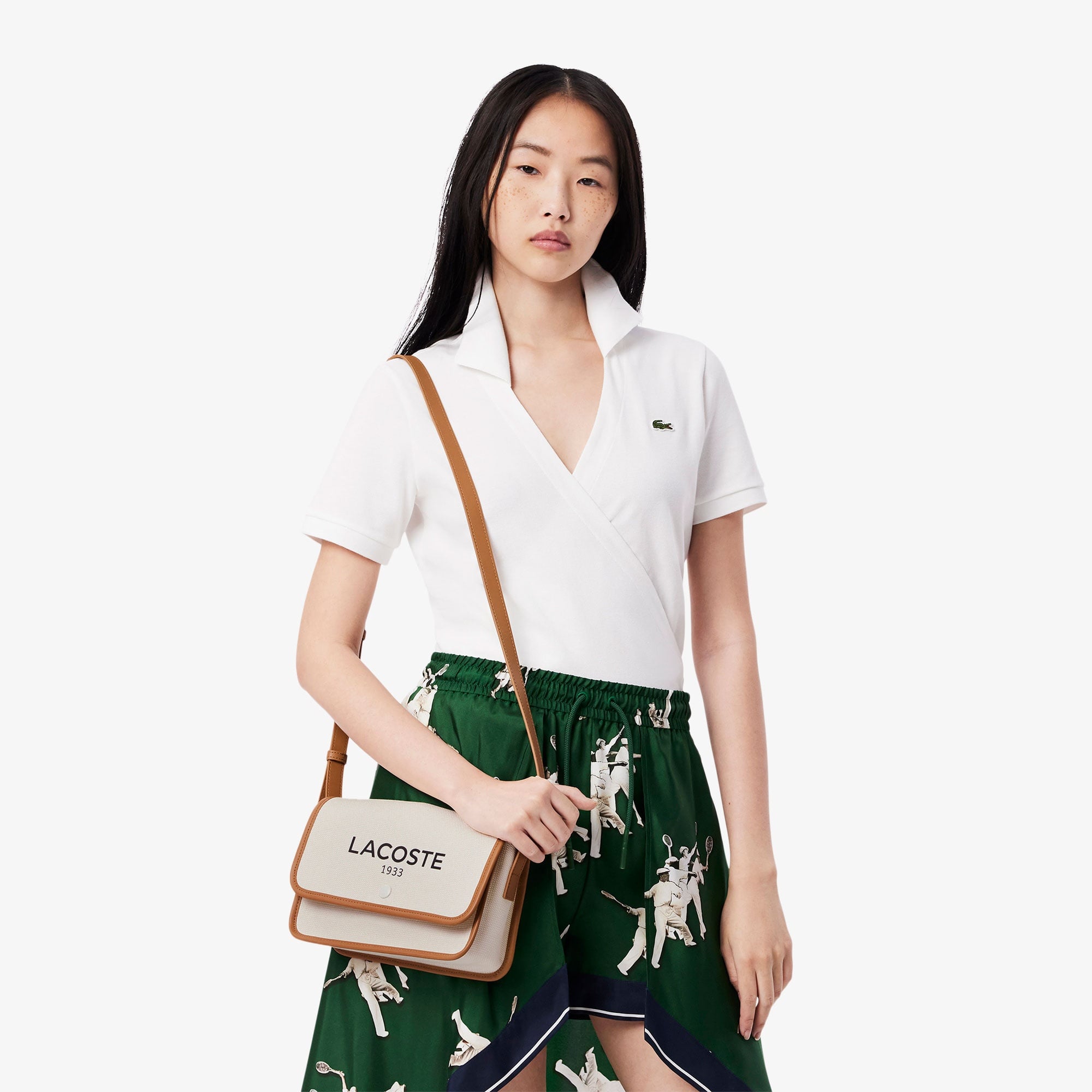 Lacoste Heritage Canvas Kadın Bej Postacı Çantası