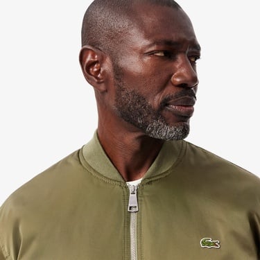  Lacoste Erkek Hakim Yaka Haki Bomber Ceket