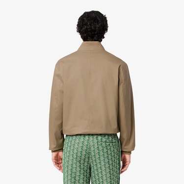  Erkek Regular Fit Dik Yaka Kahverengi Yağmurluk