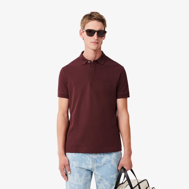  Lacoste Paris Erkek Regular Fit Bordo Polo