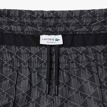  Lacoste Paris Erkek Regular Fit Monogram Siyah Eşofman Altı