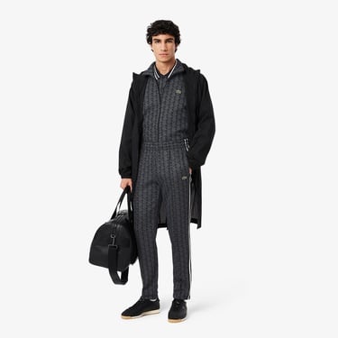  Lacoste Paris Erkek Regular Fit Monogram Siyah Eşofman Altı