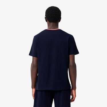  Erkek Relaxed Fit Kısa Kollu Bisiklet Yaka Lacivert Pijama Üstü