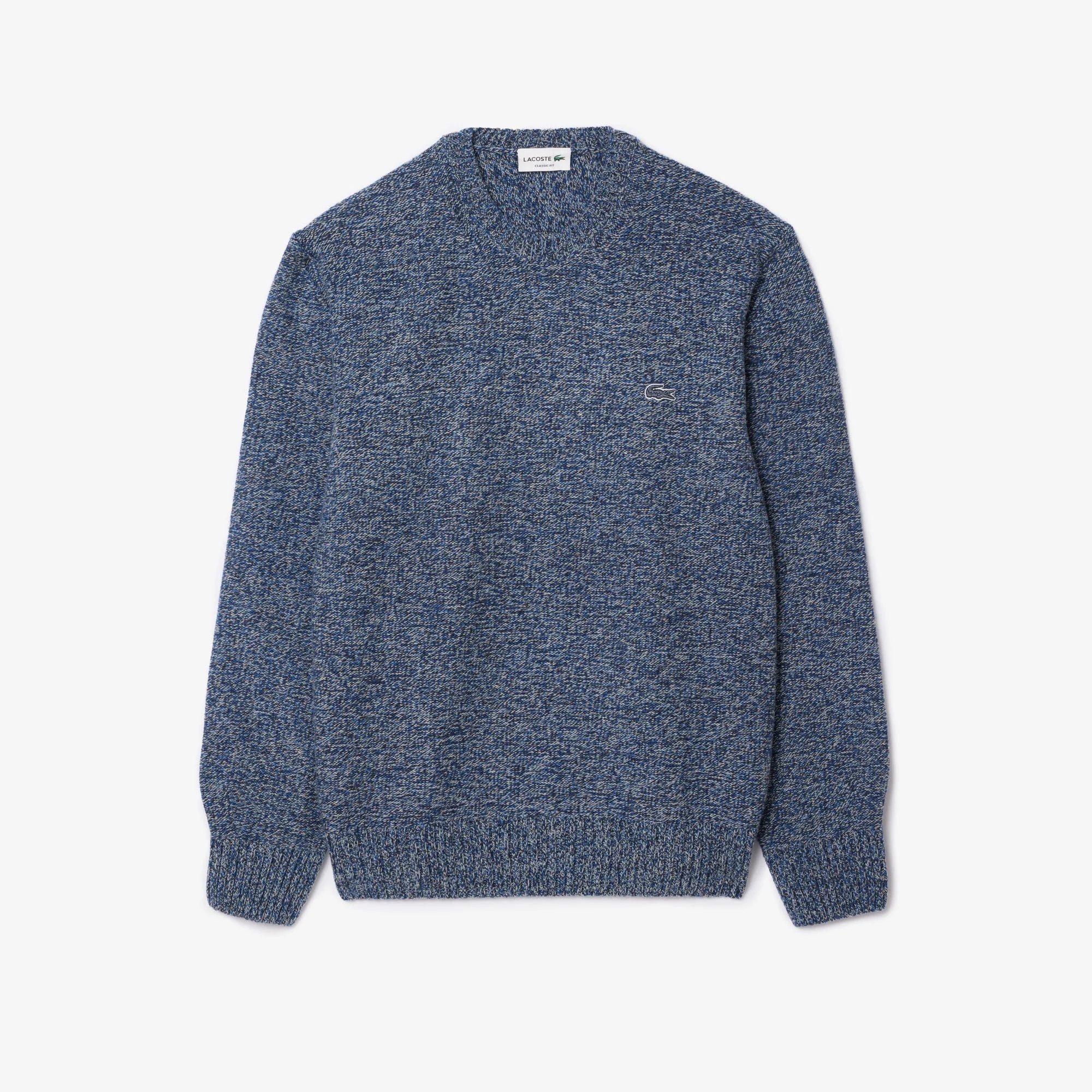 Erkek Classic Fit Bisiklet Yaka Yün Lacivert Kazak