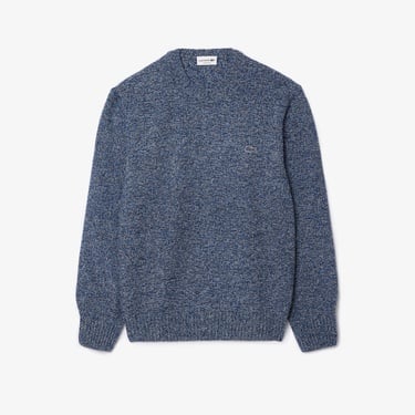  Erkek Classic Fit Bisiklet Yaka Yün Lacivert Kazak