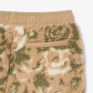  Erkek Tapered Fit Desenli Bej Eşofman Altı