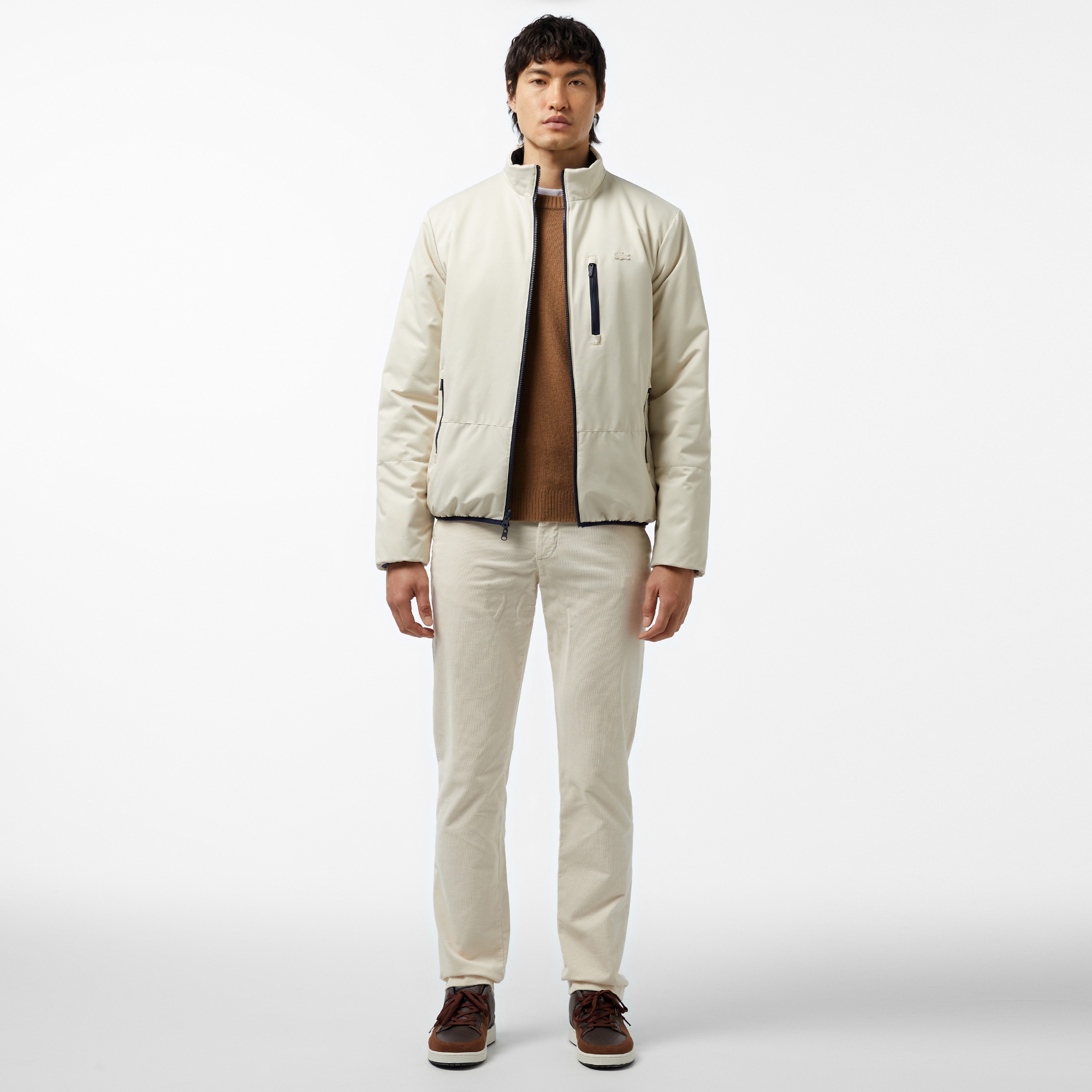 Erkek Regular Fit Dik Yaka Çift Taraflı Lacivert Mont