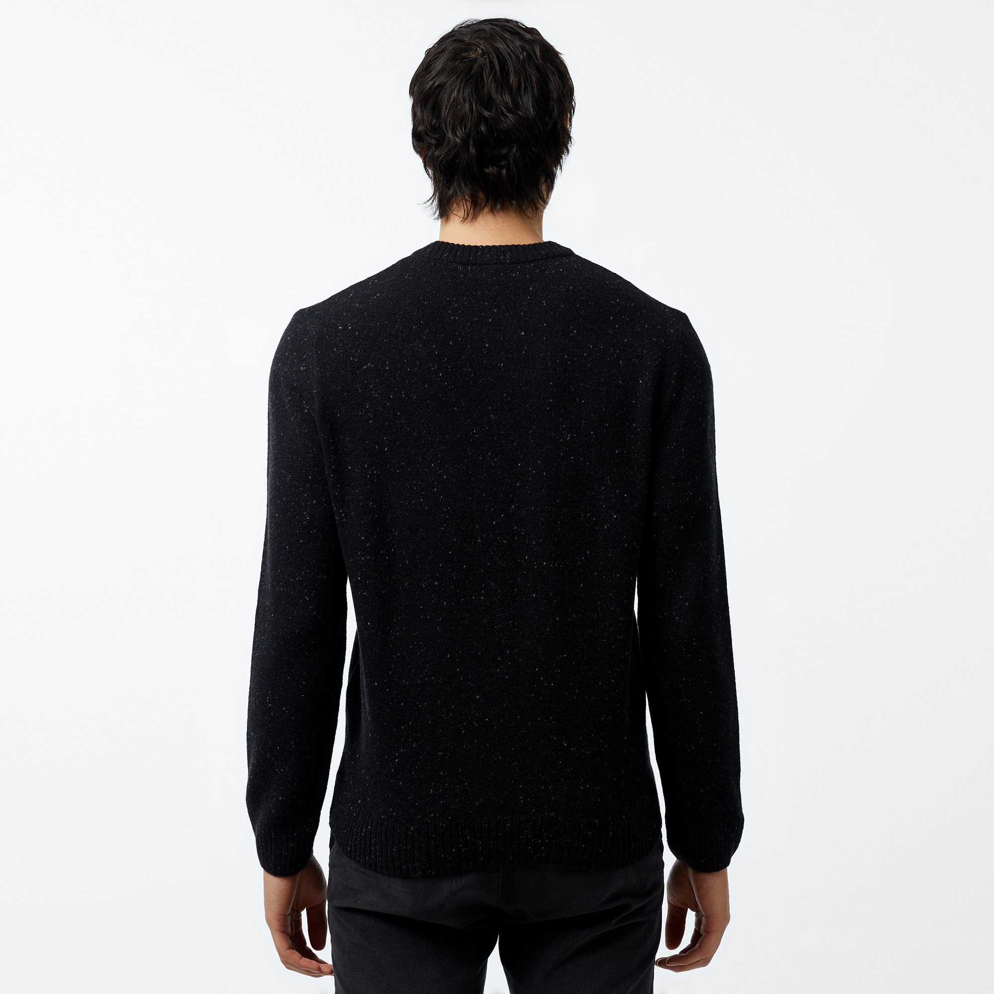 Erkek Regular Fit Bisiklet Yaka Siyah Triko