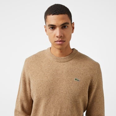  Erkek Regular Fit Bisiklet Yaka Kahverengi Triko