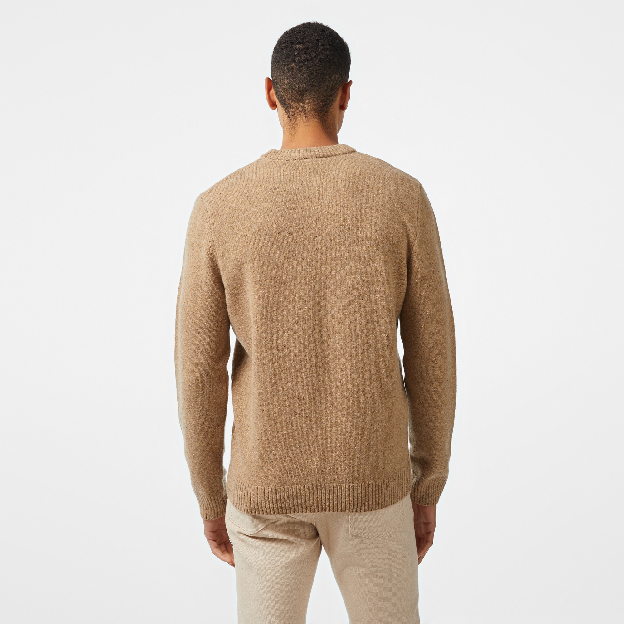 Erkek Regular Fit Bisiklet Yaka Kahverengi Triko