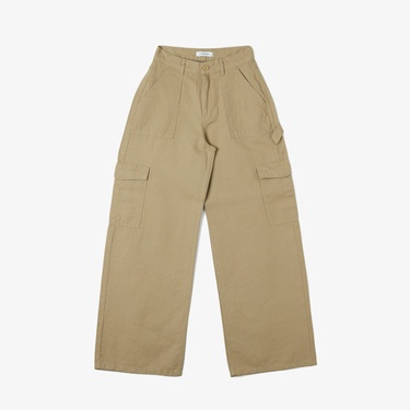  Lacoste Loose Fit Kadın Bej Pantolon