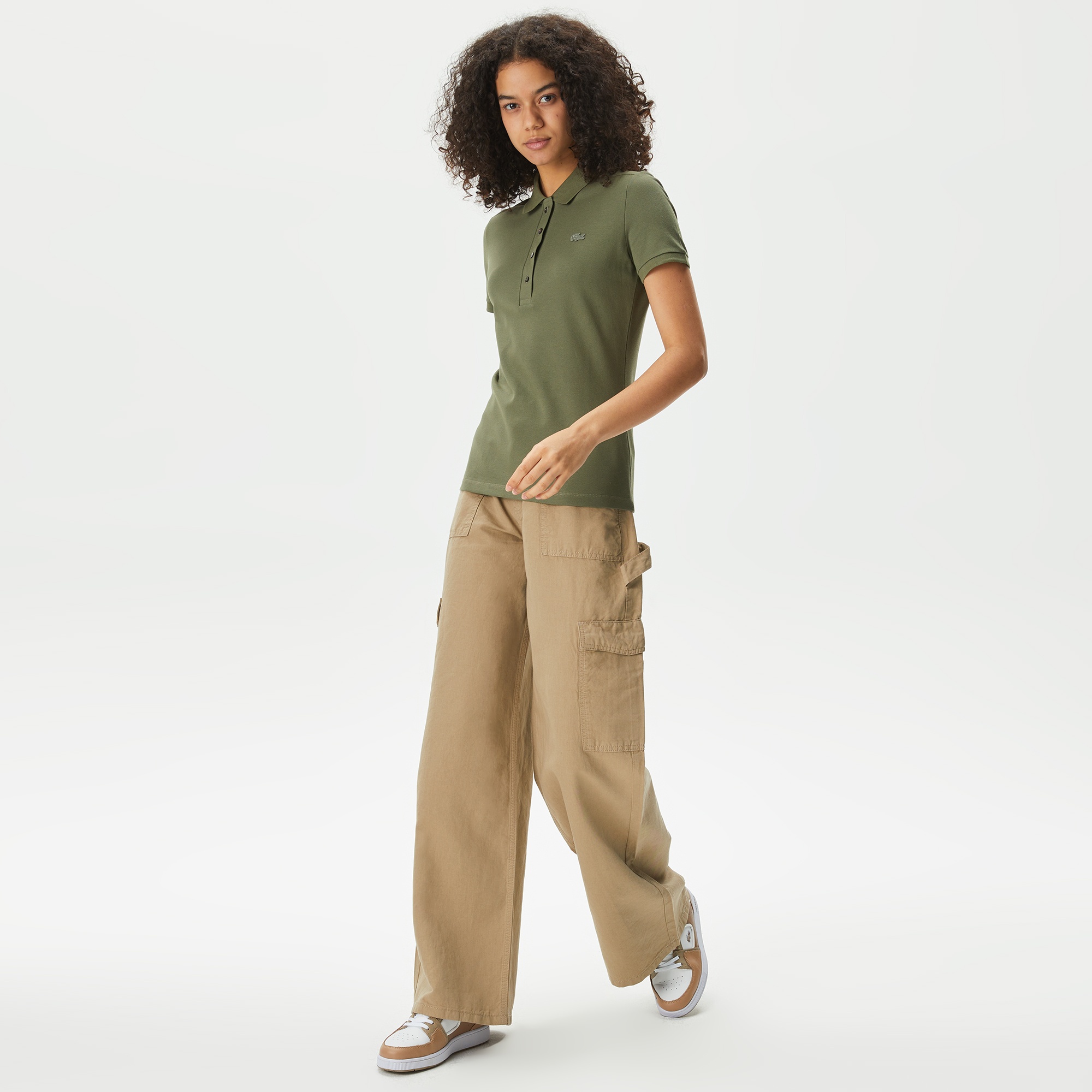 Lacoste Loose Fit Kadın Bej Pantolon