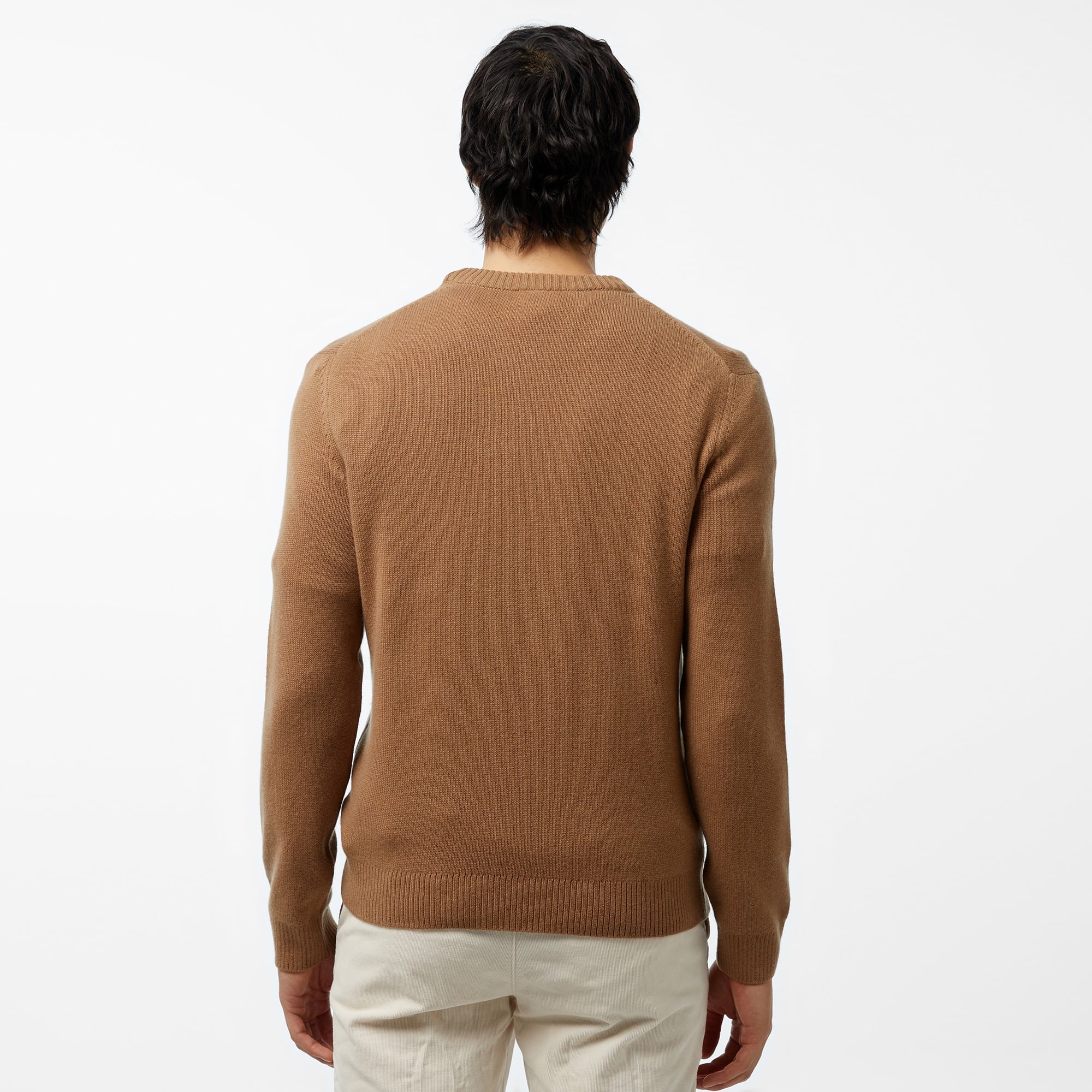 Erkek Regular Fit Bisiklet Yaka Kahverengi Triko