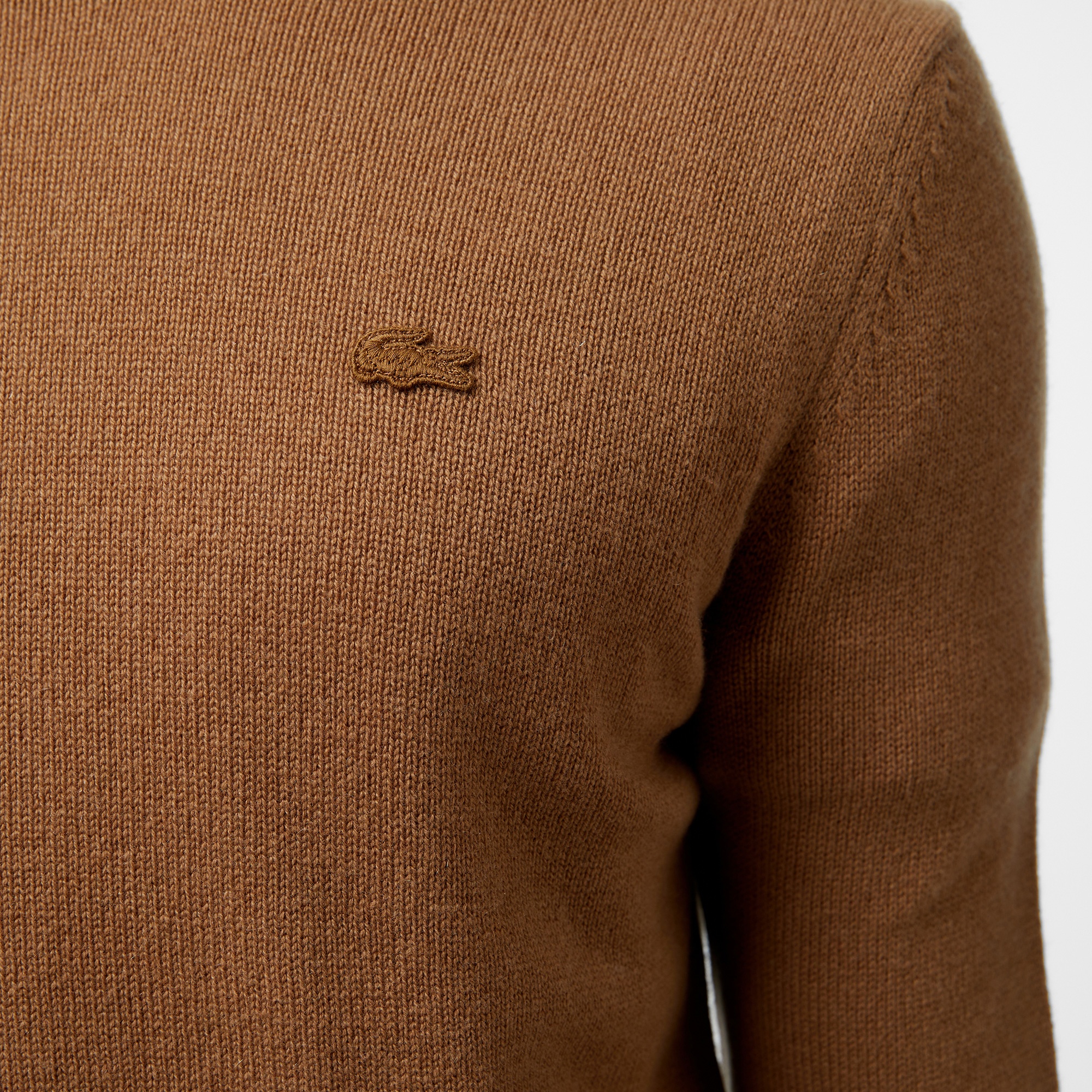 Erkek Regular Fit Bisiklet Yaka Kahverengi Triko