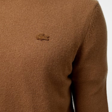  Erkek Regular Fit Bisiklet Yaka Kahverengi Triko