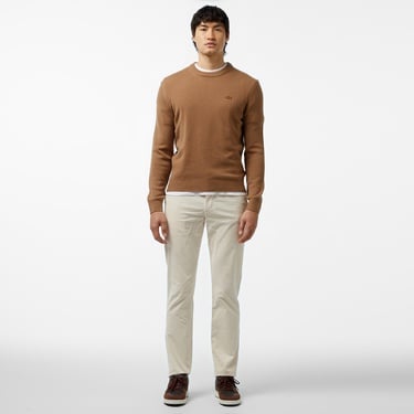  Erkek Regular Fit Bisiklet Yaka Kahverengi Triko