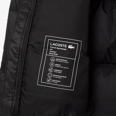  Lacoste Erkek Relaxed Fit Kapüşonlu Siyah Şişme Mont