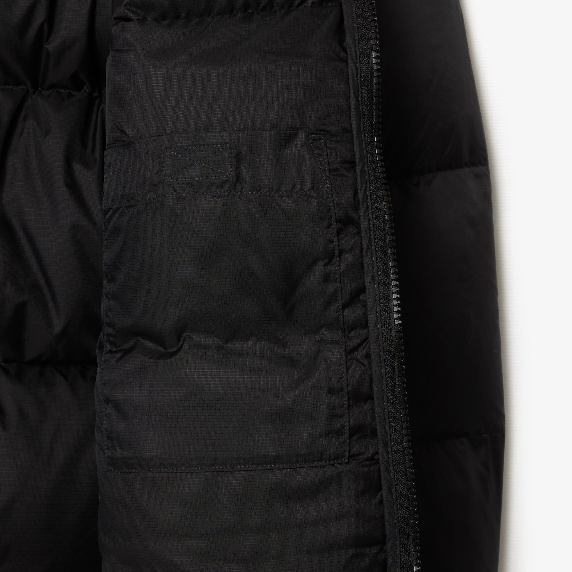 Lacoste Erkek Relaxed Fit Kapüşonlu Siyah Şişme Mont