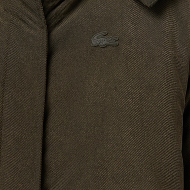  Kadın Relaxed Fit Kapüşonlu Haki Mont