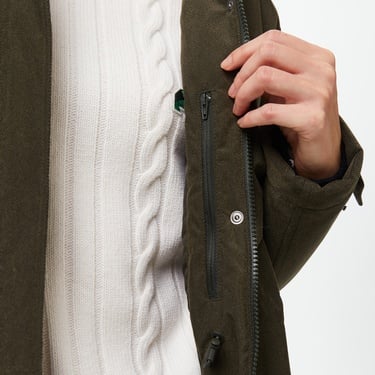  Kadın Relaxed Fit Kapüşonlu Haki Mont