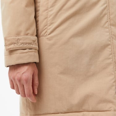  Kadın Relaxed Fit Kapüşonlu Bej Mont