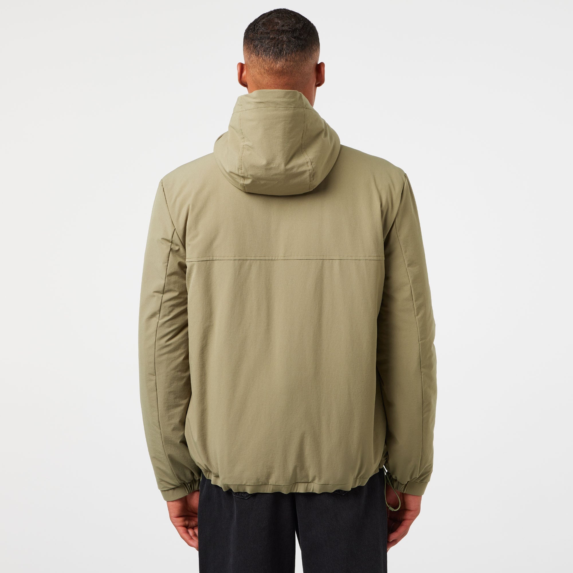 Erkek Relaxed Fit Kapüşonlu Yeşil Yağmurluk