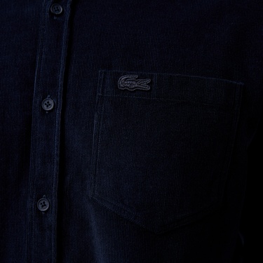  Erkek Regular Fit Düğmeli Yaka Lacivert Gömlek