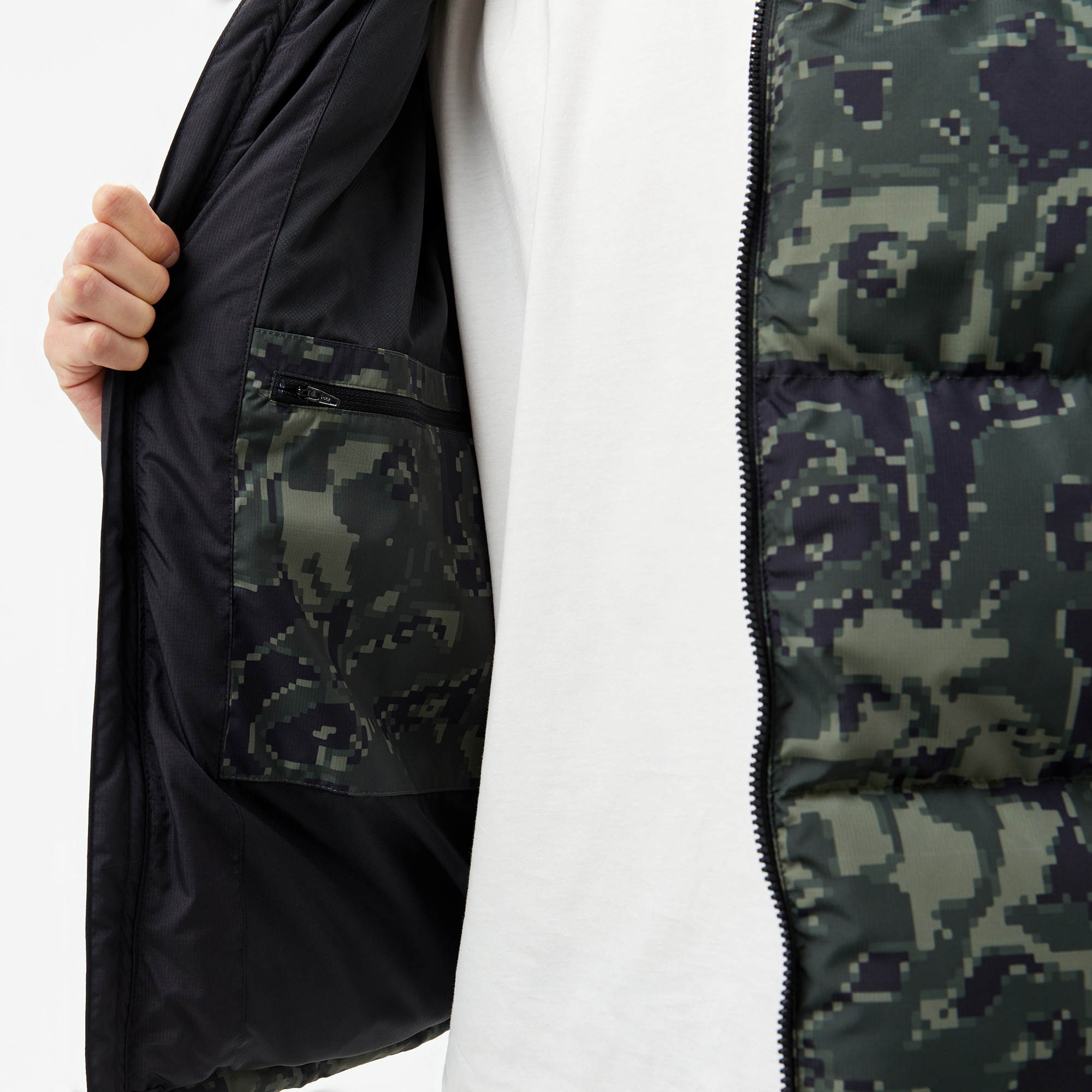 Erkek Dik Yaka Kapitone Siyah Mont