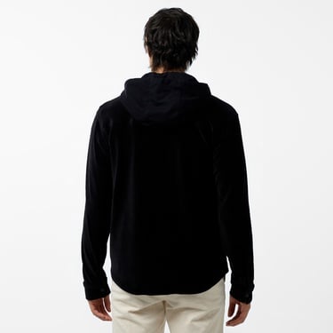  Erkek Relaxed Fit Kapüşonlu Siyah Gömlek