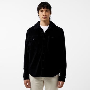  Erkek Relaxed Fit Kapüşonlu Siyah Gömlek