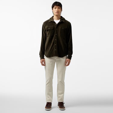  Erkek Relaxed Fit Kapüşonlu Koyu Yeşil Gömlek