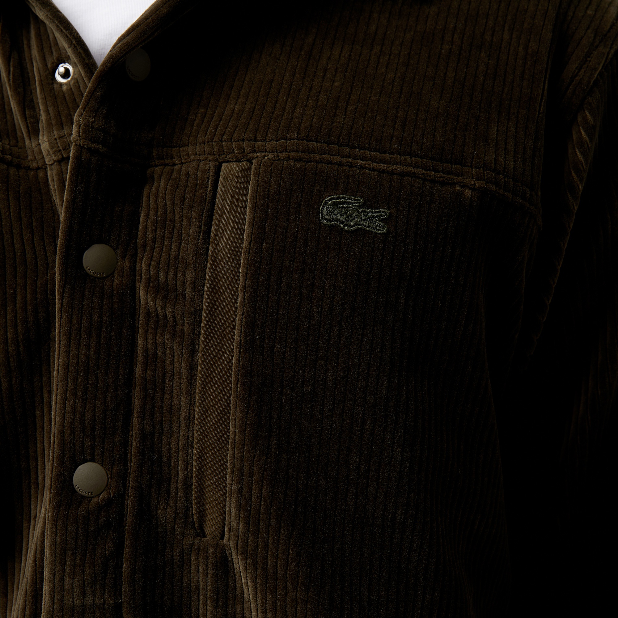 Erkek Relaxed Fit Kapüşonlu Koyu Yeşil Gömlek