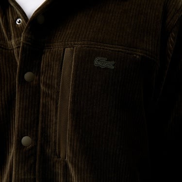  Erkek Relaxed Fit Kapüşonlu Koyu Yeşil Gömlek