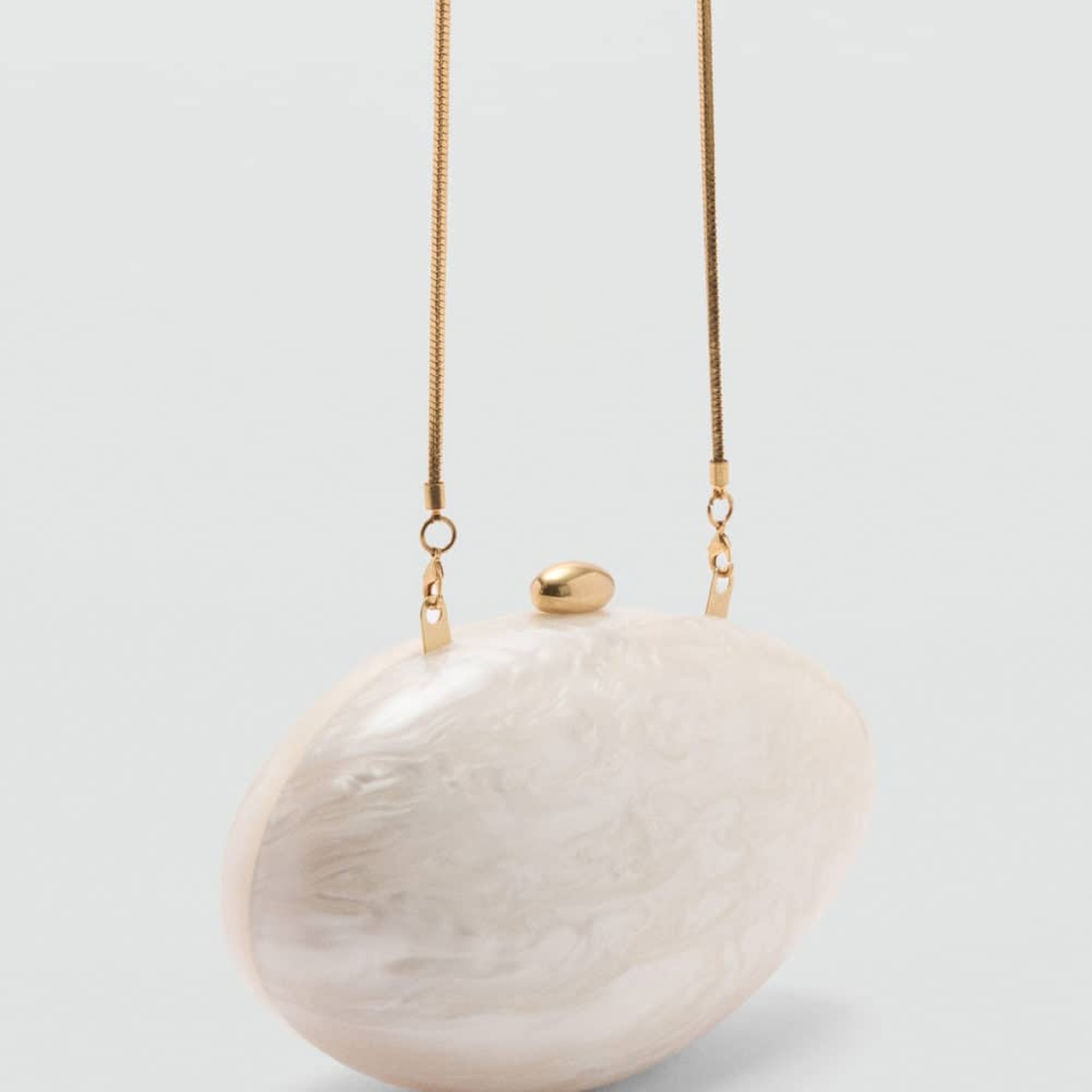 Mango Kadın İnci Görünümlü Clutch Çanta Fildişi Rengi