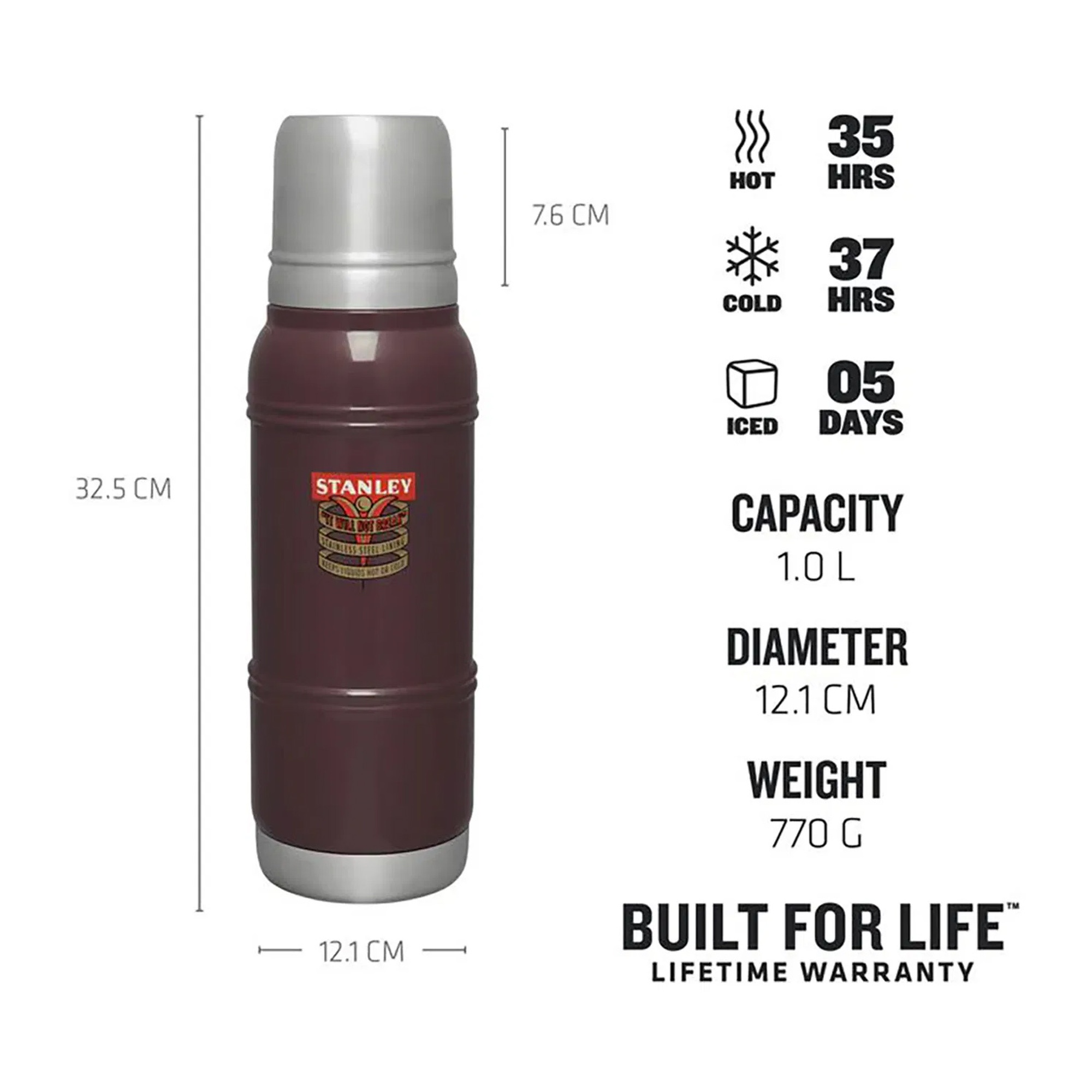Stanley Stan 1.1qt Milestones Vac Btl 1940 Garnet Gloss Eu Unisex Kırmızı Termos