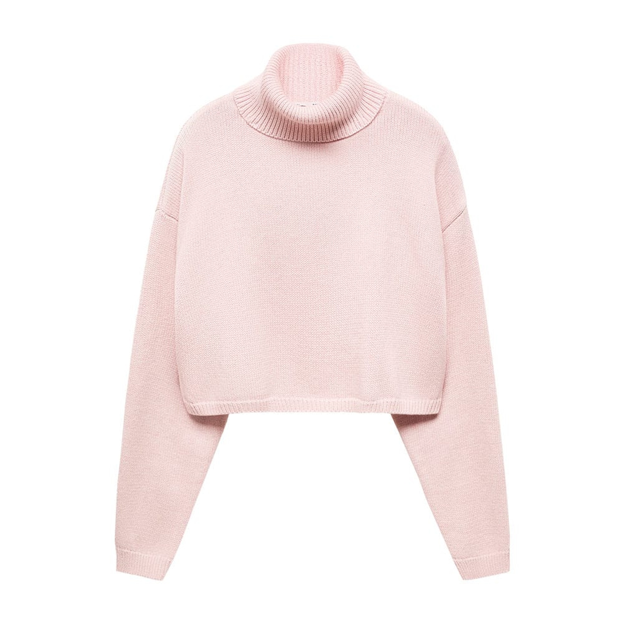 Mango Kadın Balıkçı Yaka Triko Kazak Pembe