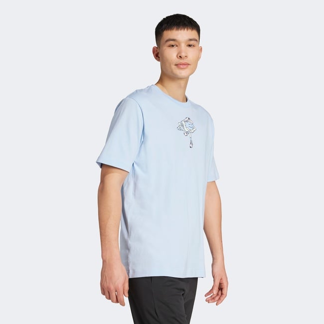  Adidas Earth Day Graphic Erkek Mavi T-Shirt
